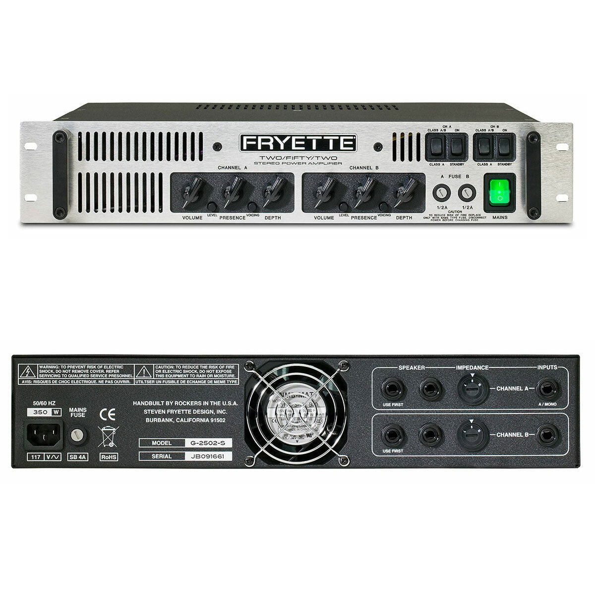 Fryette Two/Fifty/Two Master-Built Stereo Power Amplifier G2502S