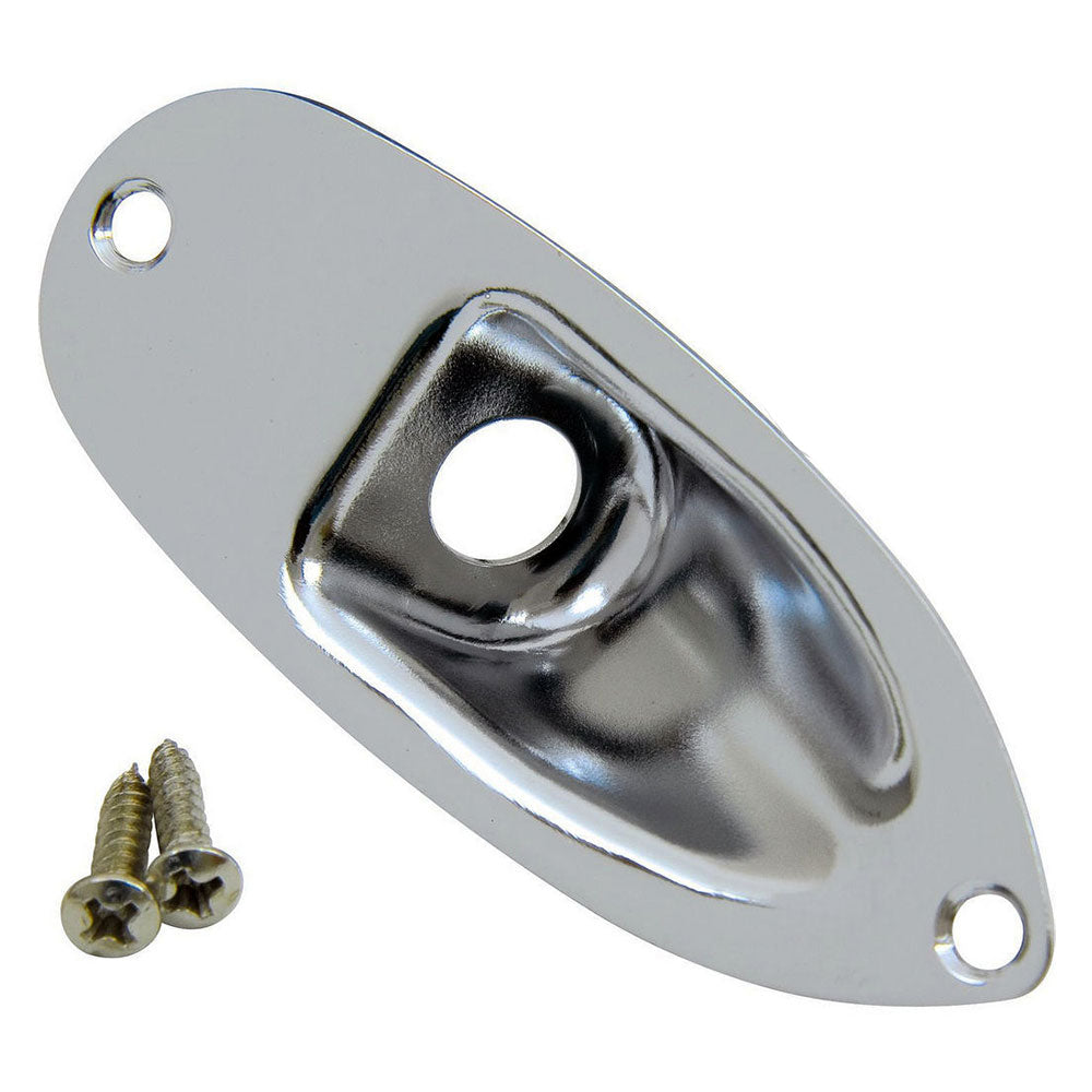 Callaham Nickel Strat Jack Plate with 2 Stainless Steel Screws